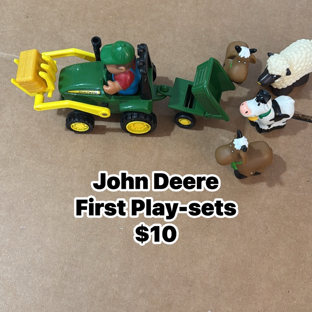 John Deere Green and Yellow Tractor with Animals